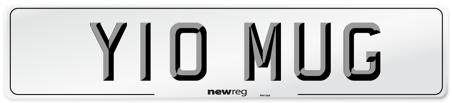 Y10 MUG Number Plate from New Reg